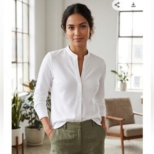 Madewell White Textured Blouse